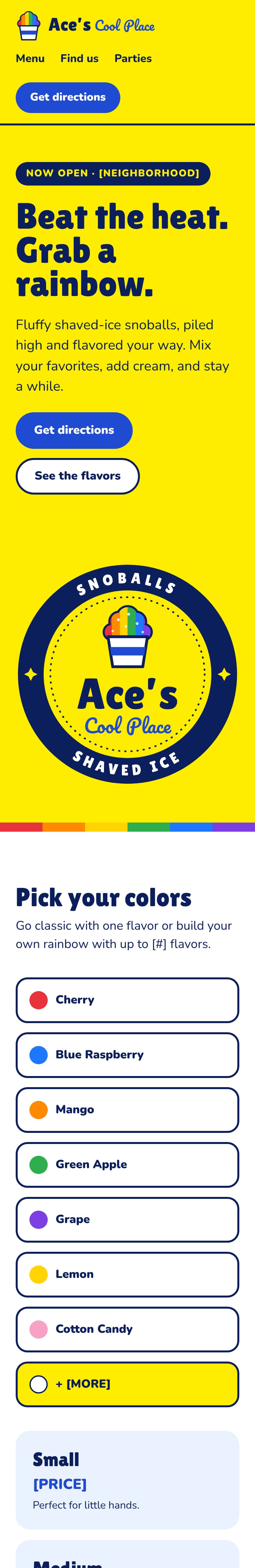 Landing page on a phone