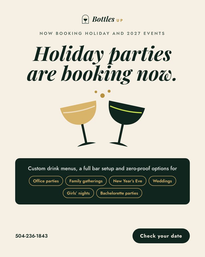 Meta feed ad: Holiday parties are booking now. Check your date